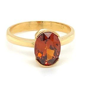 Spessartine 2.49ct Solid 18K Yellow Gold Ring